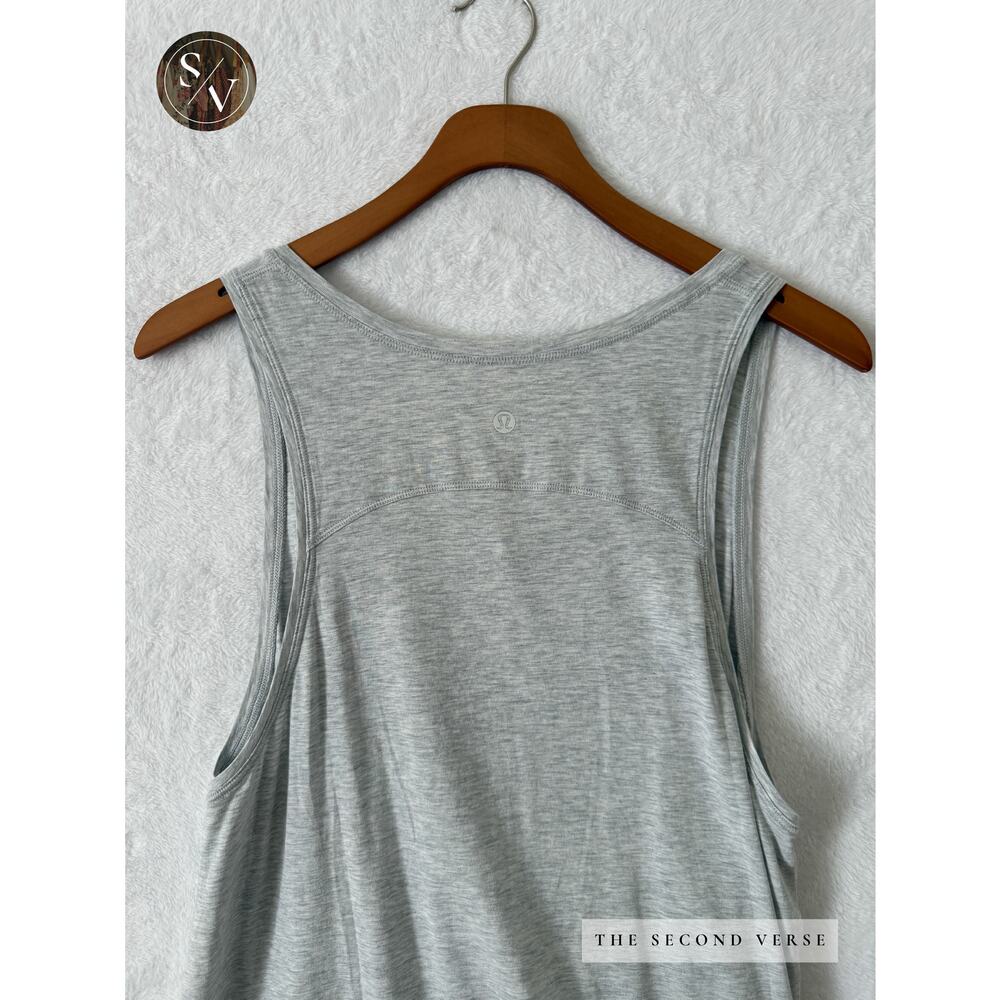 Lululemon Activewear Top Light Heather Grey To The Point Tank Size 10 - Picture 6 of 12